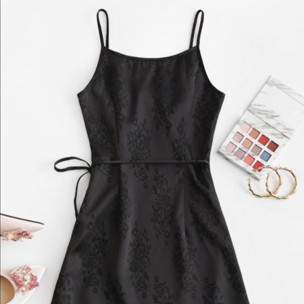 BNWT Black Jacquard Mini Dress